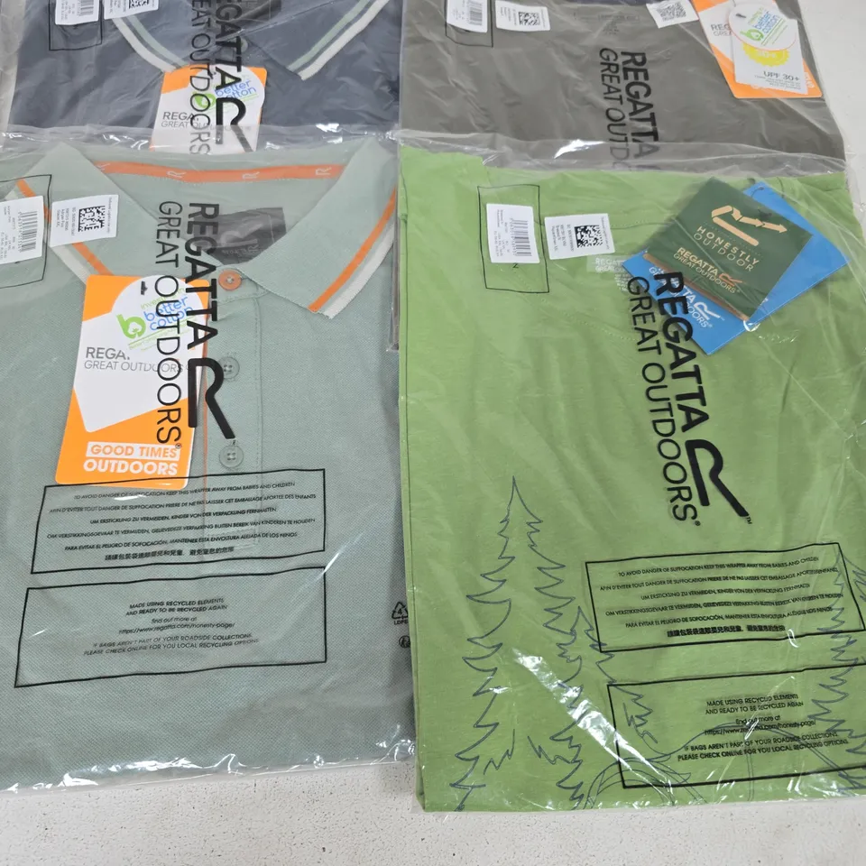 LOT OF 10 ASSORTED BRAND NEW REGATTA T-SHIRTS & IN VARIOUS STYLES, COLOURS AND SIZES