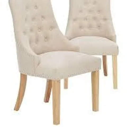 PAIR OF WARWICK DINING CHAIRS - NATURAL/OAK - COLLECTION ONLY