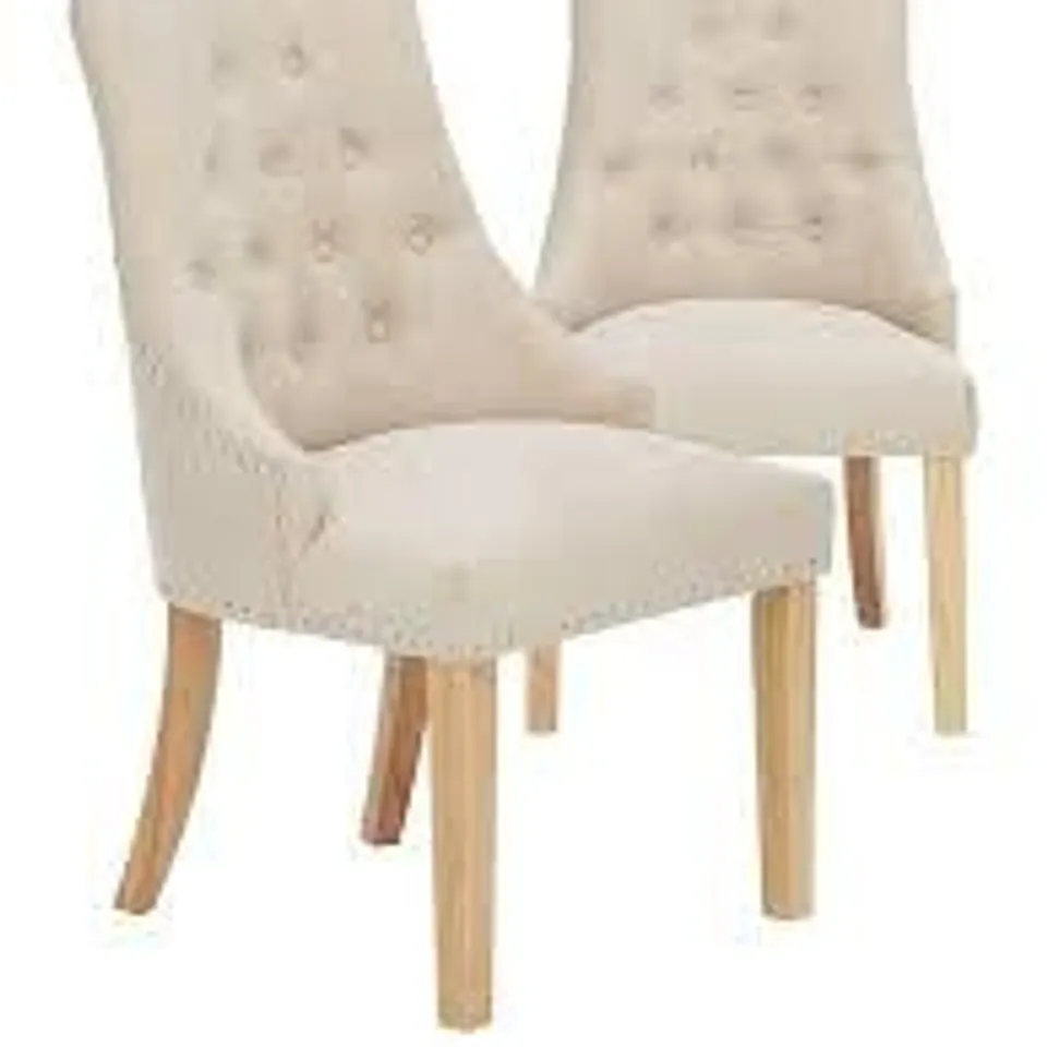 PAIR OF WARWICK DINING CHAIRS - NATURAL/OAK - COLLECTION ONLY RRP £299.99