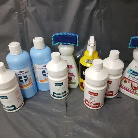 APPROXIMATELY 9 LIQUIDS TO INCLUDE DR BECKMANN CARPET STAIN REMOVER (650ml), BRILGRILL DEGREASING CLEANER (750ml), CARPLAN DEMON CLEAN, ETC - COLLECTION ONLY