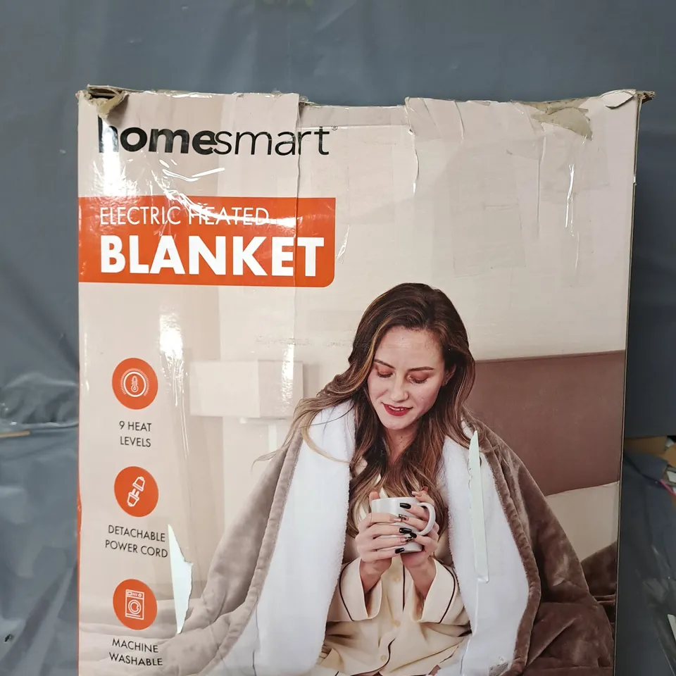 HOMESMART ELECTRIC HEATED BLANKET - BROWN