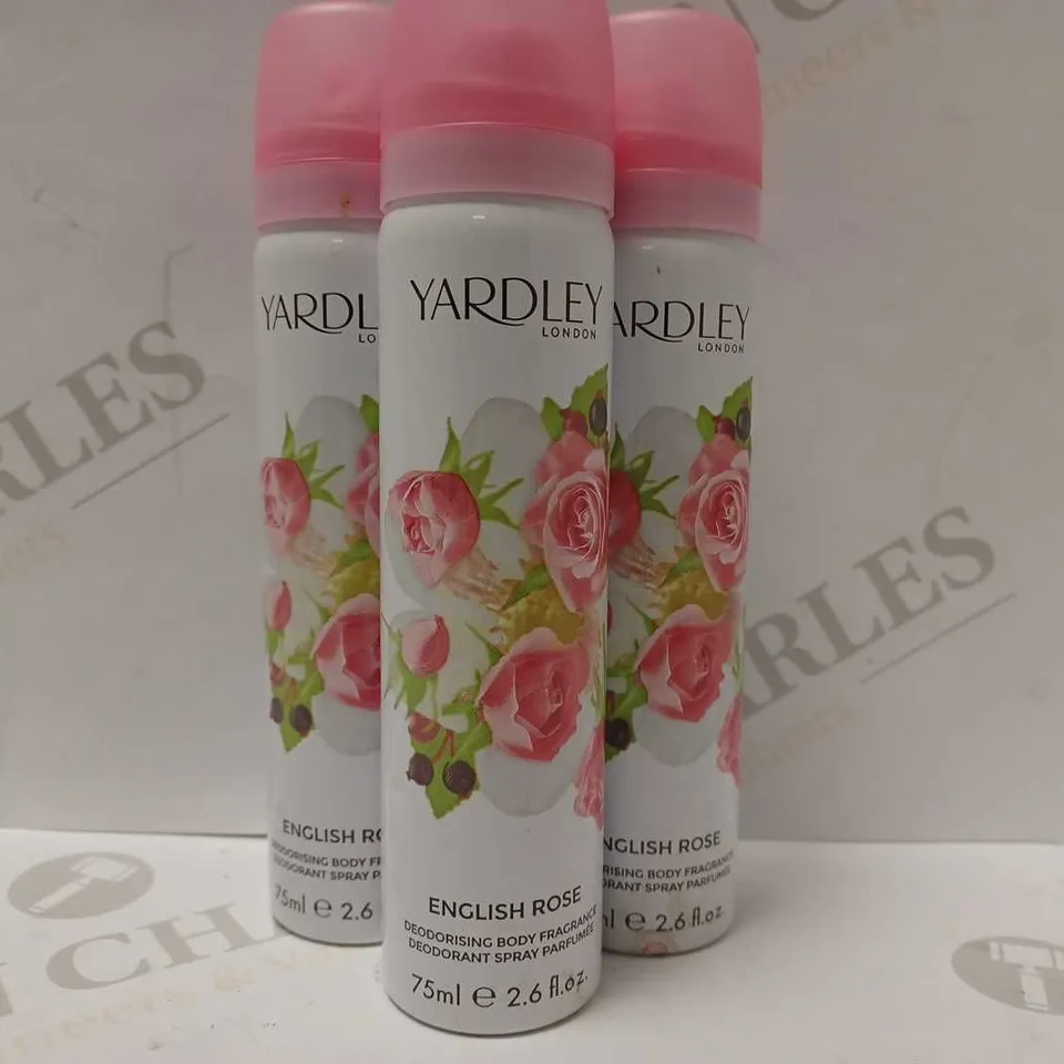 LOT OF APPROX 24 X 75ML YARDLEY ENGLISH ROSE DEODORANT SPRAYS - COLLECTION ONLY 