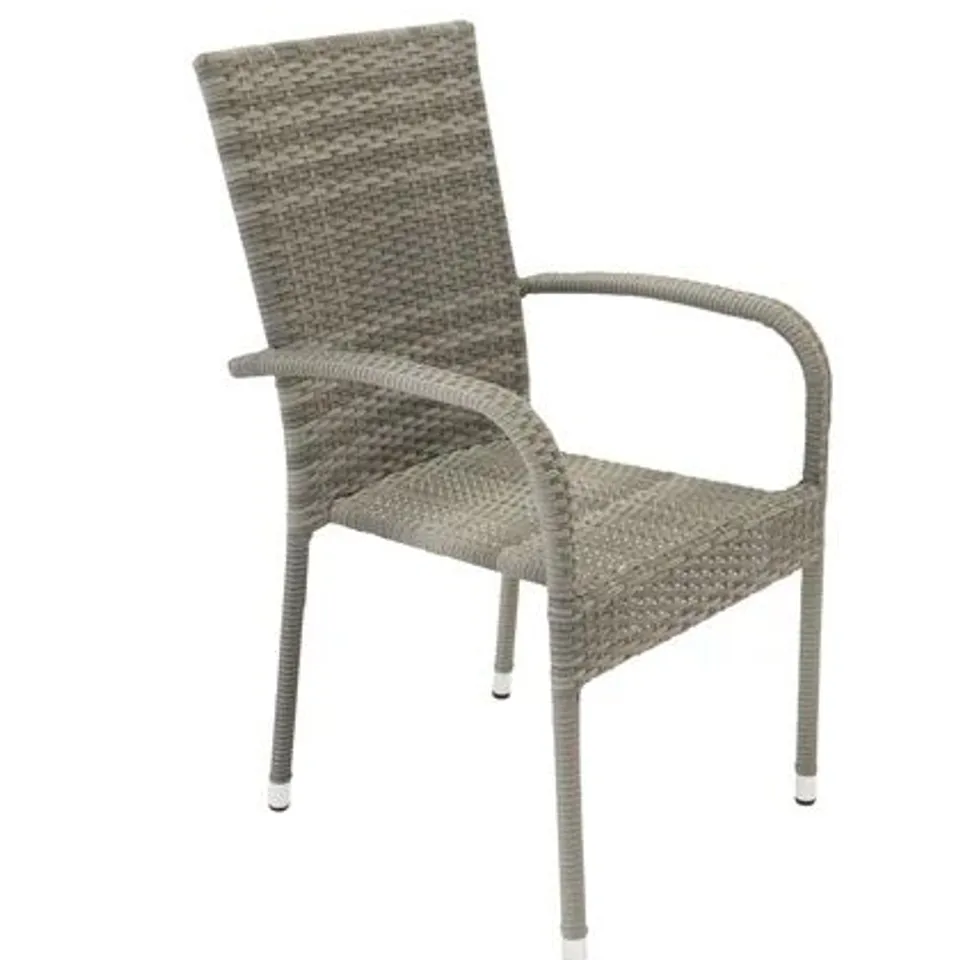 PAIR OF BOXED NEWSON STACKING GARDEN CHAIRS WITH CUSHIONS