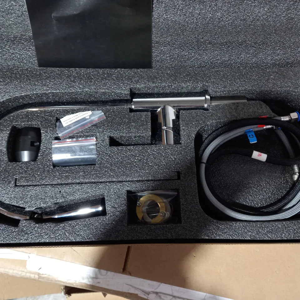 BOXED DESIGNER CHROME EFFECT KITCHEN FAUCET