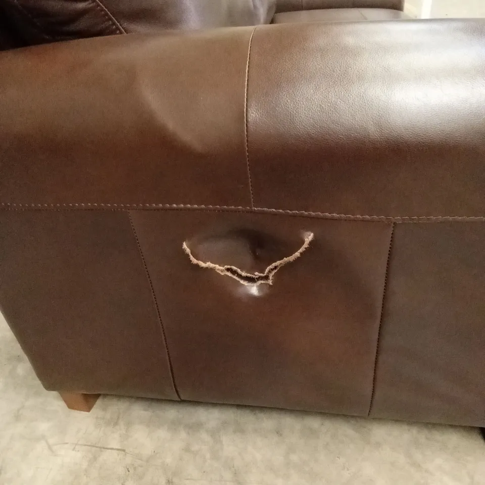 BAILEY 4 SEATER LEATHER SOFA - CHOCOLATE RRP £849