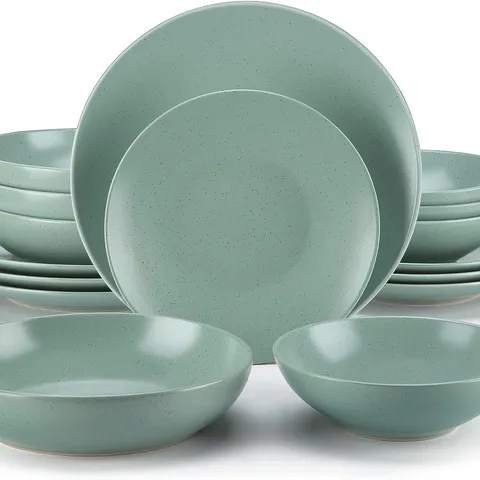 BOXED 24-PIECE SESAME GLAZE STONEWARE DINNERWARE SET, SERVICE FOR 6