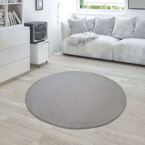 BRAND NEW PACO HOME RABBIT 780 RUG IN GREY - 200CM ROUND