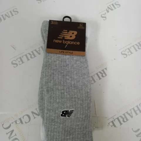 NEW BALANCE LIFE STYLE SOCKS - PACK OF 3 - SIZE L
