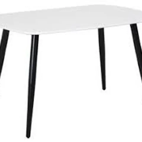 BOXED VIXEN RECTANGULAR DINING TABLE - WHITE & BLACK (1 BOX)