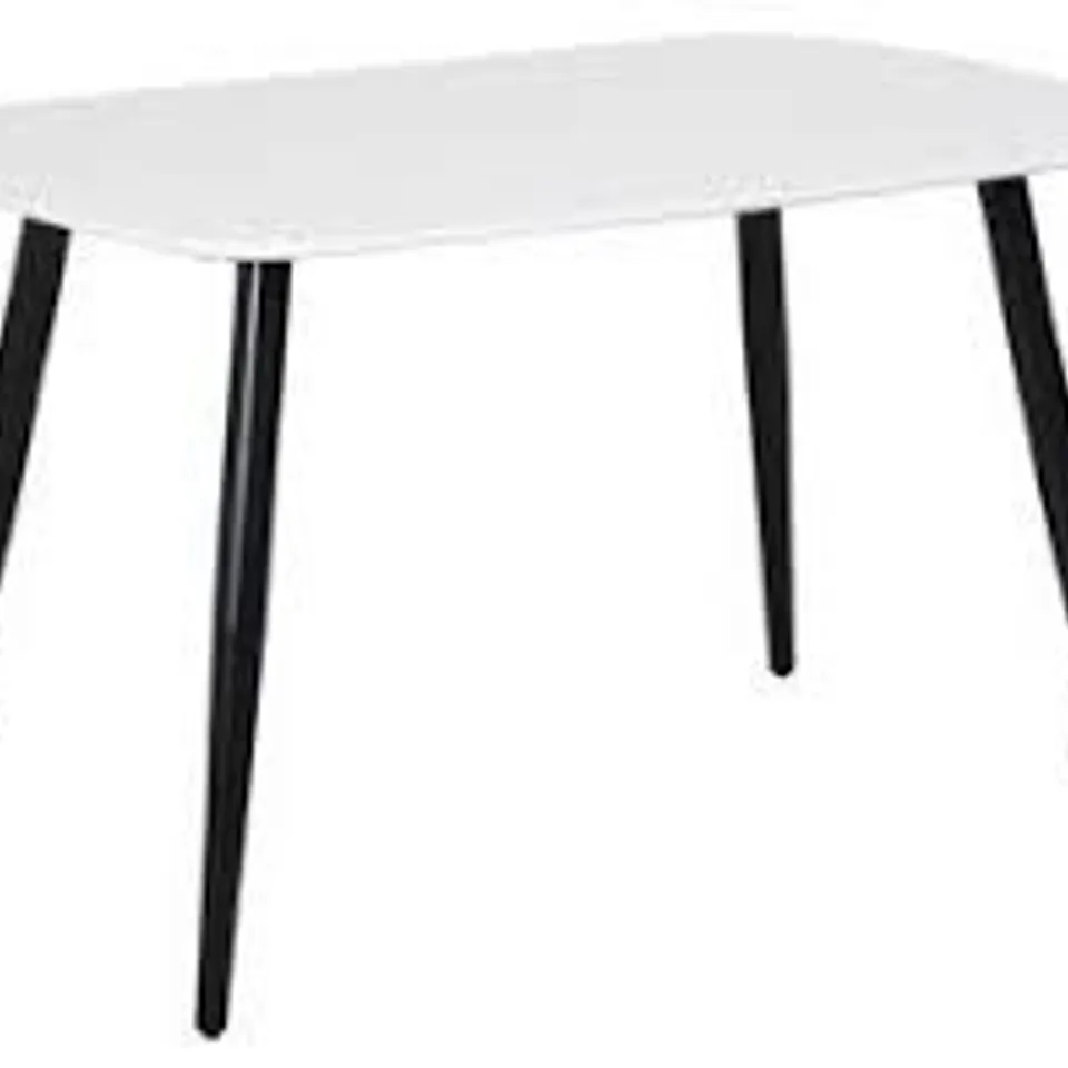 BOXED VIXEN RECTANGULAR DINING TABLE - WHITE & BLACK (1 BOX)