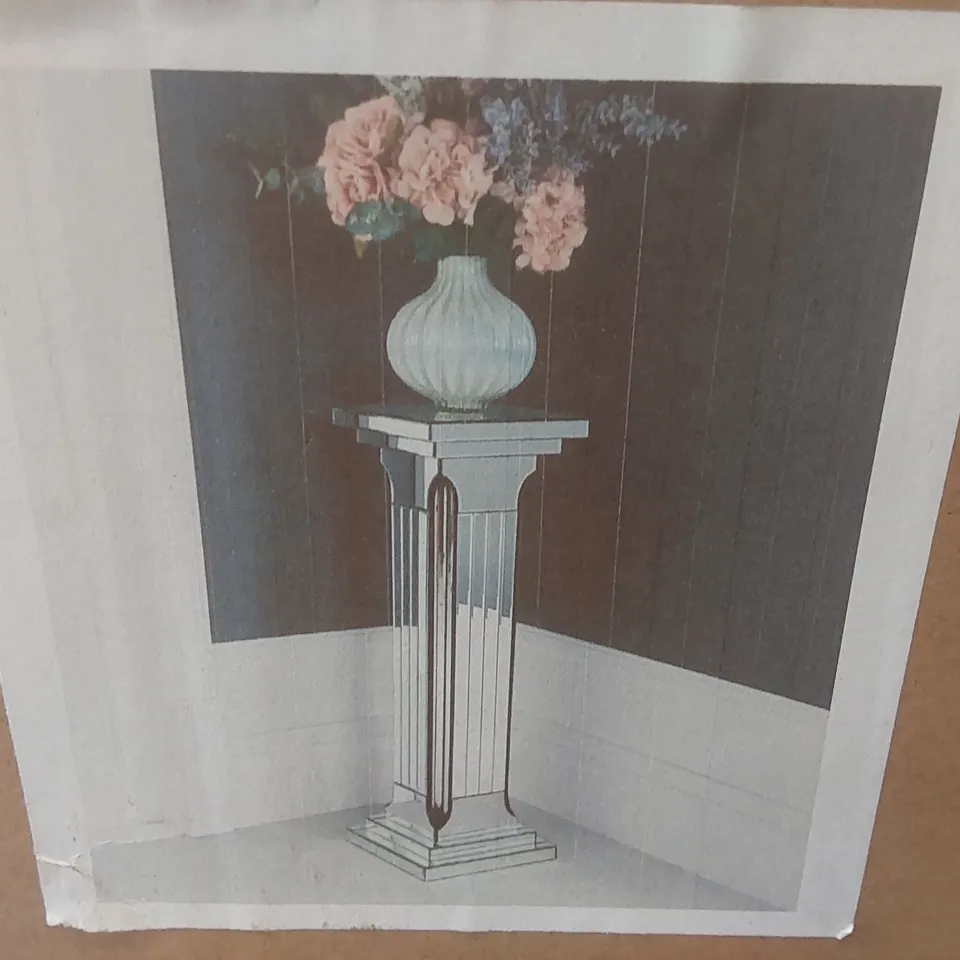 BRAND NEW BOXED HOMESDIRECT365 LARGE MIRRORED COLUMN PEDESTAL