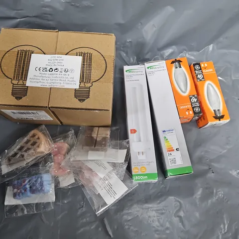 BOX OF ASSORTED HOME AND ACCESSORIES ITEMS TO INCLUDE - LIGHT BULBS AND WAX MELTS 
