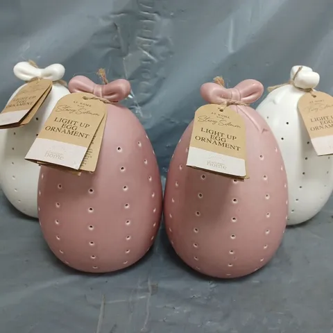 BOXED SET OF 4 STACEY SOLOMON LIGHT UP EGG ORNAMENTS