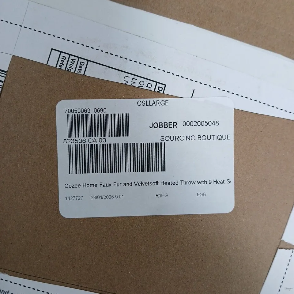 Cozee Home Faux Fur Velvetsoft Heated Throw – Oversized Large (9 Heat Settings)