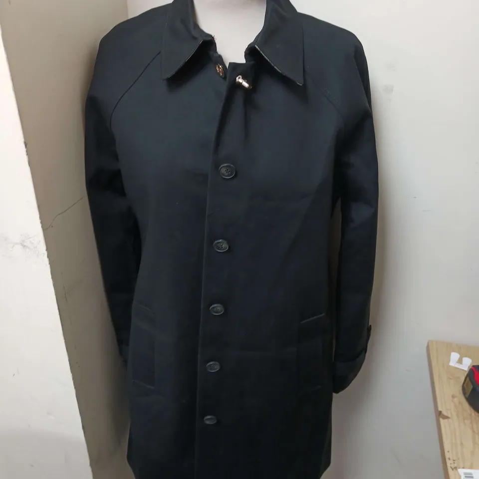 HOBBS LONDON BUTTONED THROUGHJ TRENCH COAT BLACK SIZE 12