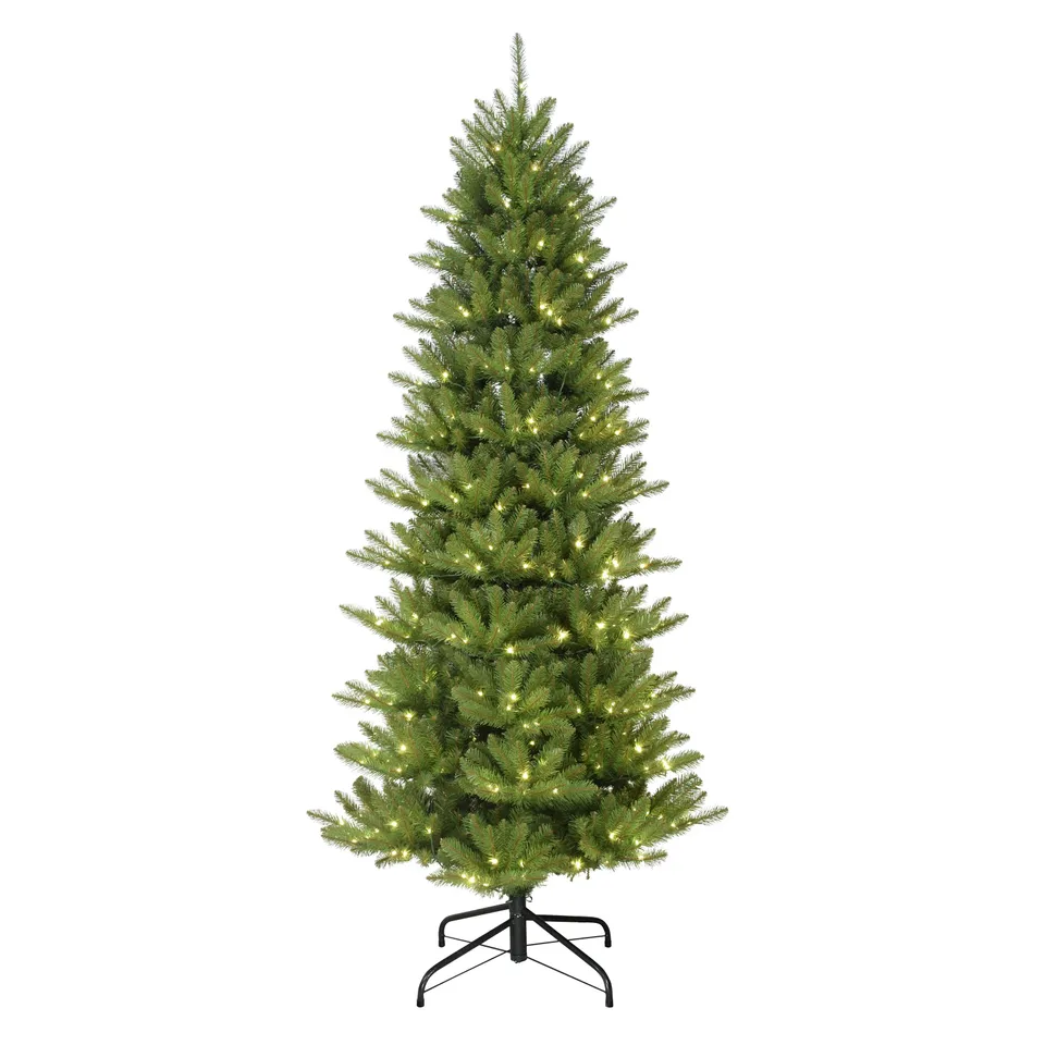 BOXED PRE-LIT ARTIFICIAL SLIM FRASER FIR CHRISTMAS TREE