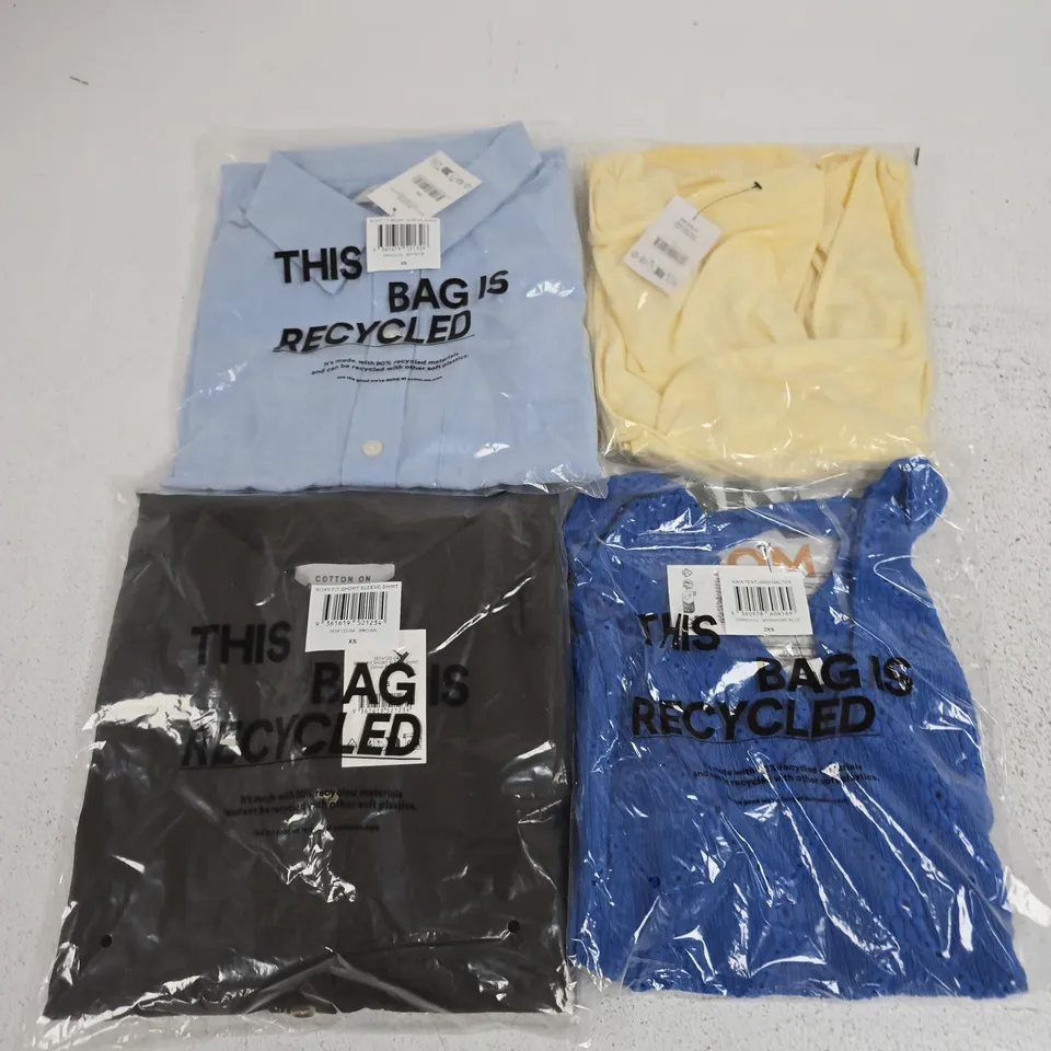 APPROXIMATELY 25 ASSORTED CLOTHING ITEMS IN VARIOUS SIZES, COLOURS & STYLES TO INCLUDE KAIA TEXTURED HALTER, BOXY FIT SHORT SLEEVE SHIRT, MARLO WRAP TANK, ETC