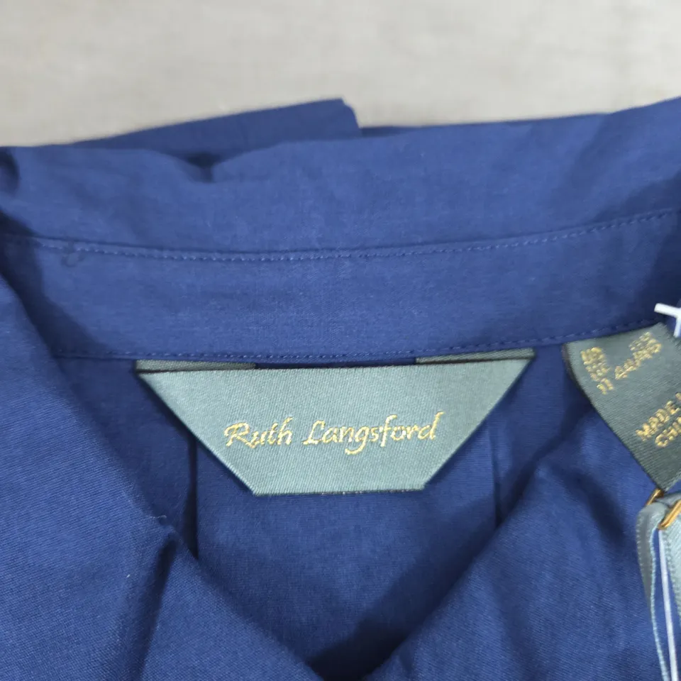 RUTH LANGFORD WOMEN'S BLUE BUTTON-DOWN SHIRT – UK 12 (US 8 / IT 44/46)