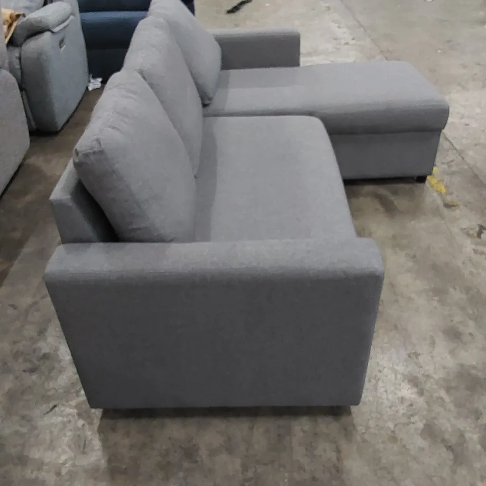 DESIGNER 2-PIECE CORNER SOFA BED UPHOLSTERED IN GREY FABRIC 