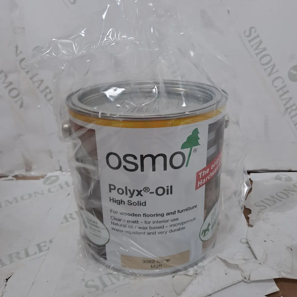 OSMO 3062 2.5 LITRE POLYX HARD WAX OIL - CLEAR MATT - COLLECTION ONLY 
