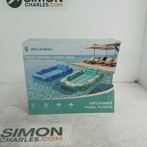 SOLAVERO INFLATABLE POOL FLOATS – LOUNGE LOUNGERS, BOXED