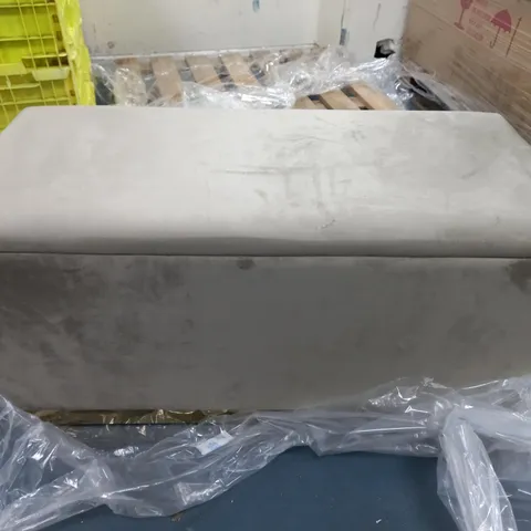 ALISON CORK VELVET RUSSIAN DOLL STORAGE OTTOMAN, SILVER MINK [COLLECTION ONLY]