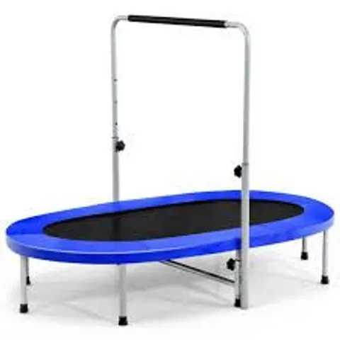 BOXED DOUBLE FOLDABLE FITNESS TRAMPOLINE WITH ADJUSTABLE HANDRAIL