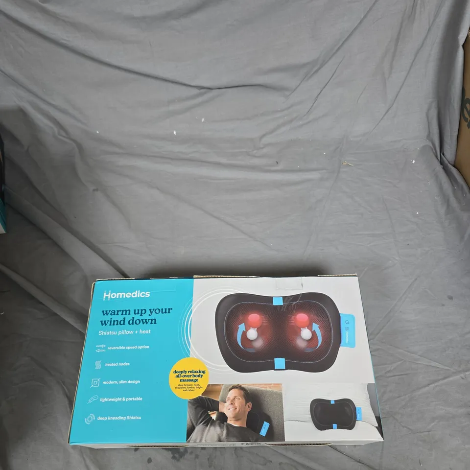 HOMEDICS SHIATSU PILLOW + HEAT MASSAGER – BOXED