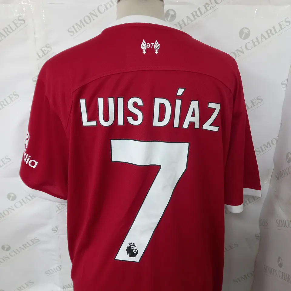 LIVERPOOL FC HOME SHIRT WITH LUIS DIAZ 7 SIZE L