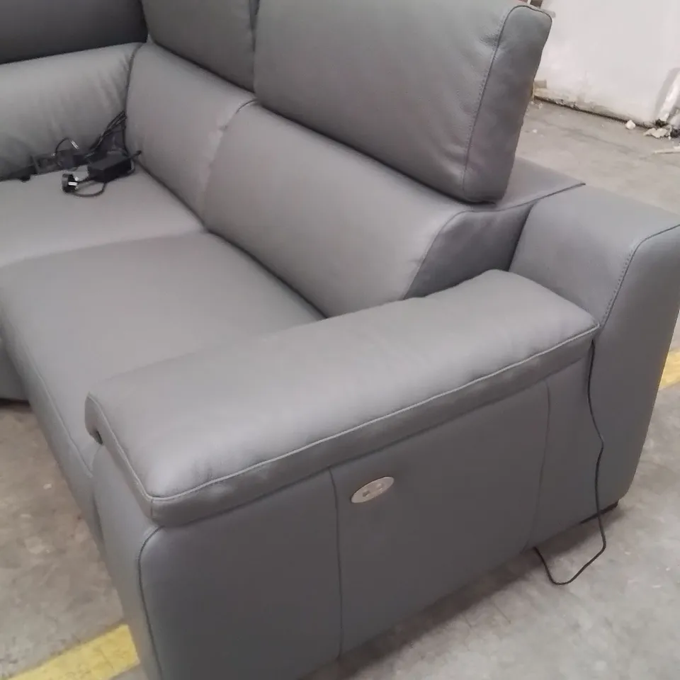 QUALITY DESIGNER ITALIAN MADE RICCARDO LEATHER ELECTRIC RECLINER CORNER SOFA