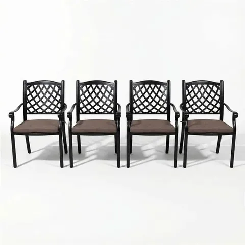 BOXED BYRON MANOR CASTINO OUTDOOR ALUMINIUM CHAIR PACK OF 4