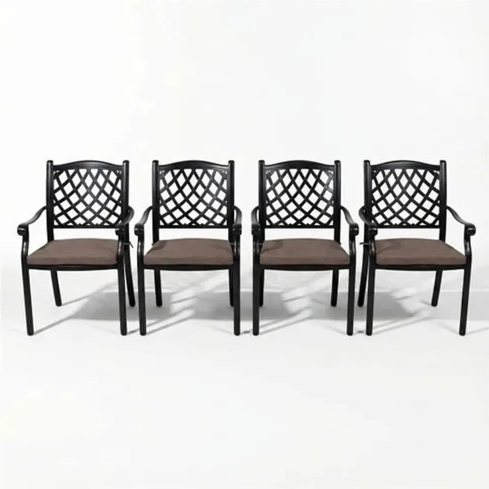 BOXED BYRON MANOR CASTINO OUTDOOR ALUMINIUM CHAIR PACK OF 4