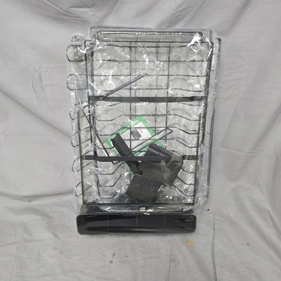 BAGGED BLACK METAL DRYING RACK