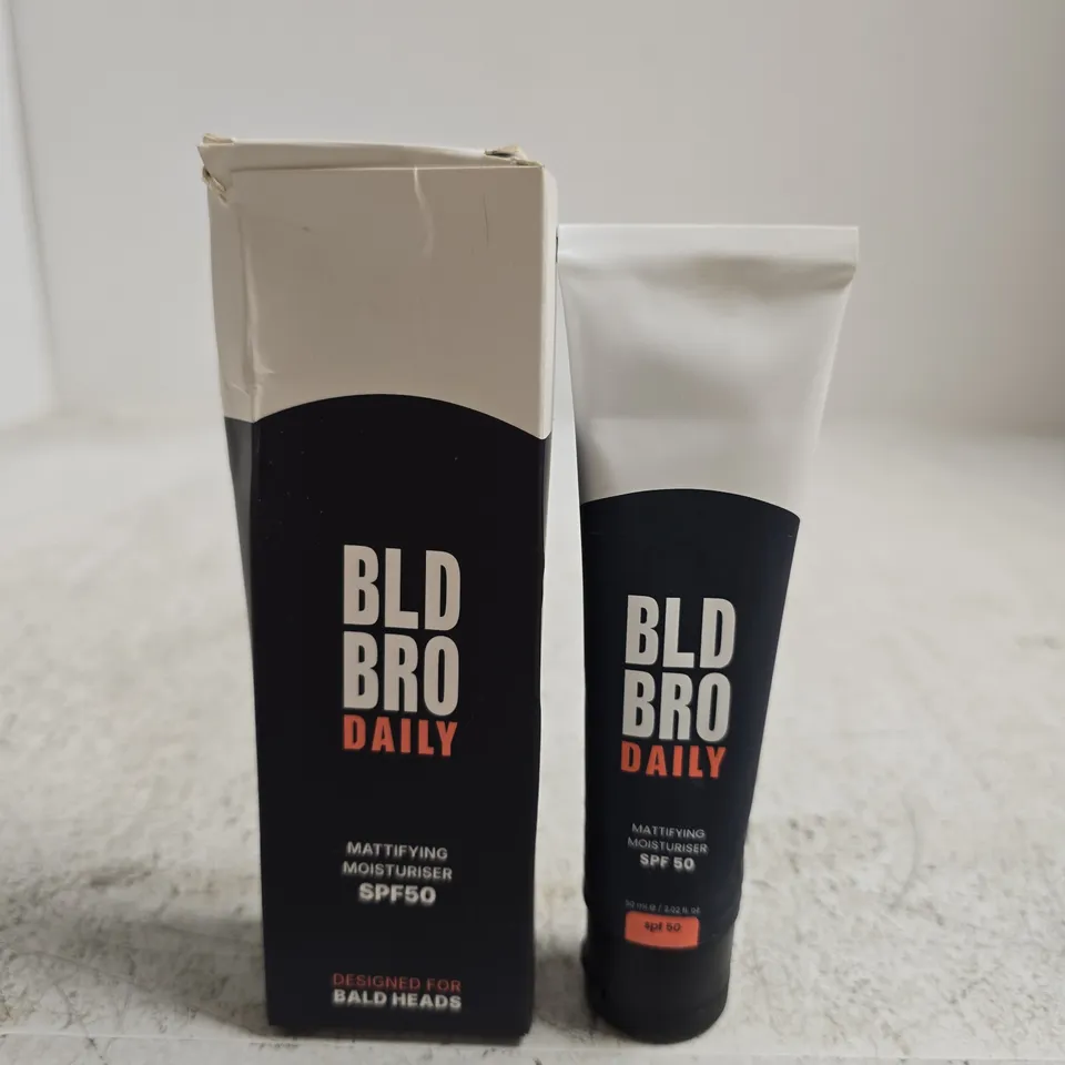 BLD BRO DAILY MATTIFYING MOISTURISER SPF50 FOR BALD HEADS – BOX & TUBE