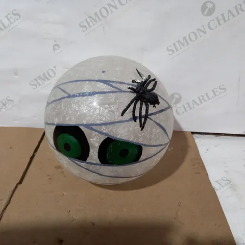 FESTIVE 20CM BO LIT MUMMY GLASS BALL HALLOWEEN DECORATION