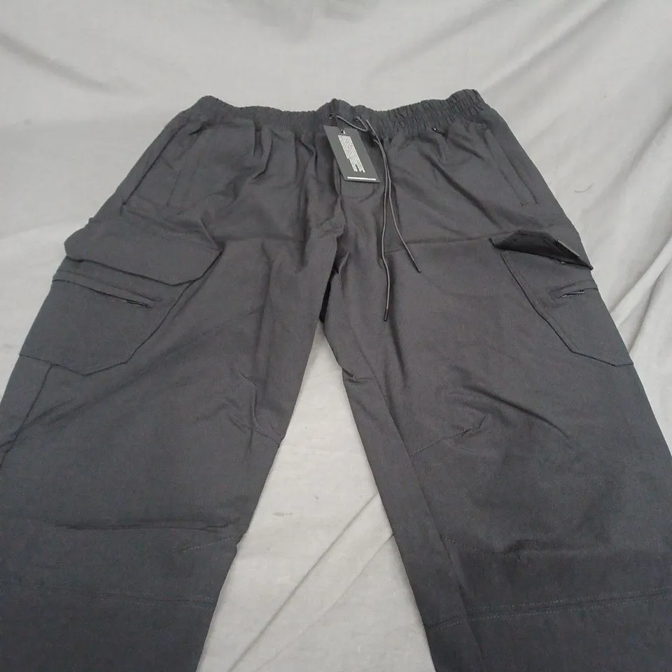 REPRESENT 247 ZIP CARGO PANTS IN BLACK - LARGE
