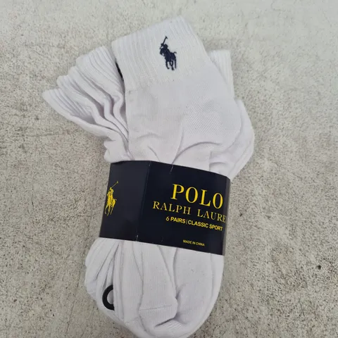 POLO RALPH LAUREN SOCKS β WHITE - SIZE 10/13