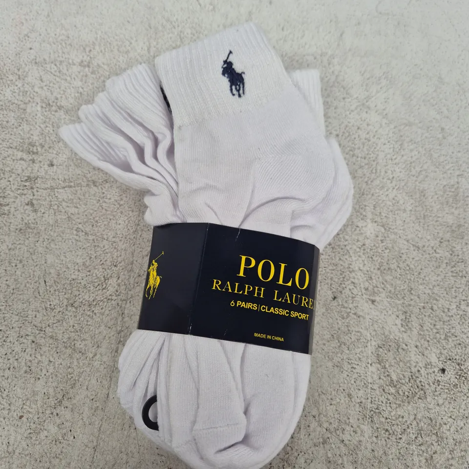 POLO RALPH LAUREN SOCKS – WHITE - SIZE 10/13