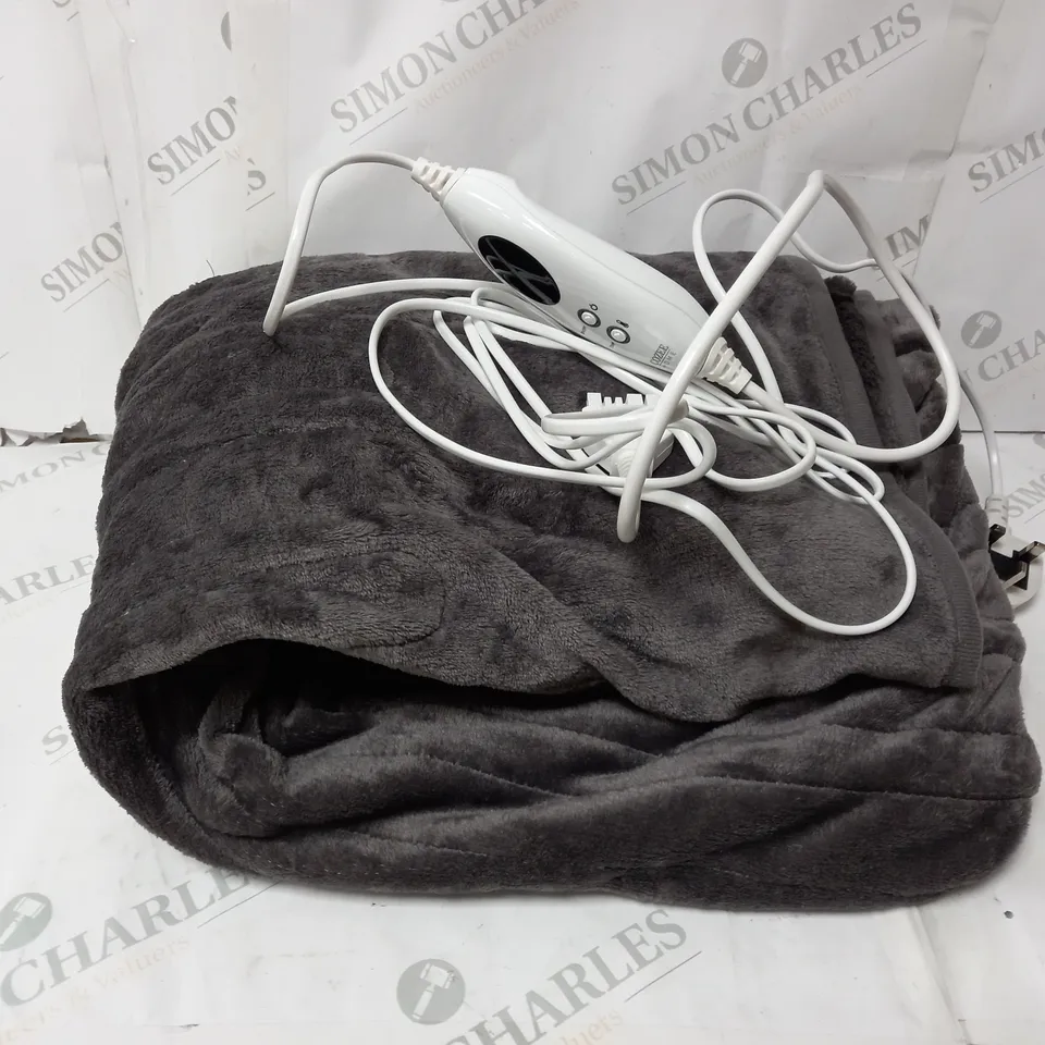 COZEE HOME HEATED BLANKET IN CHARCOAL 