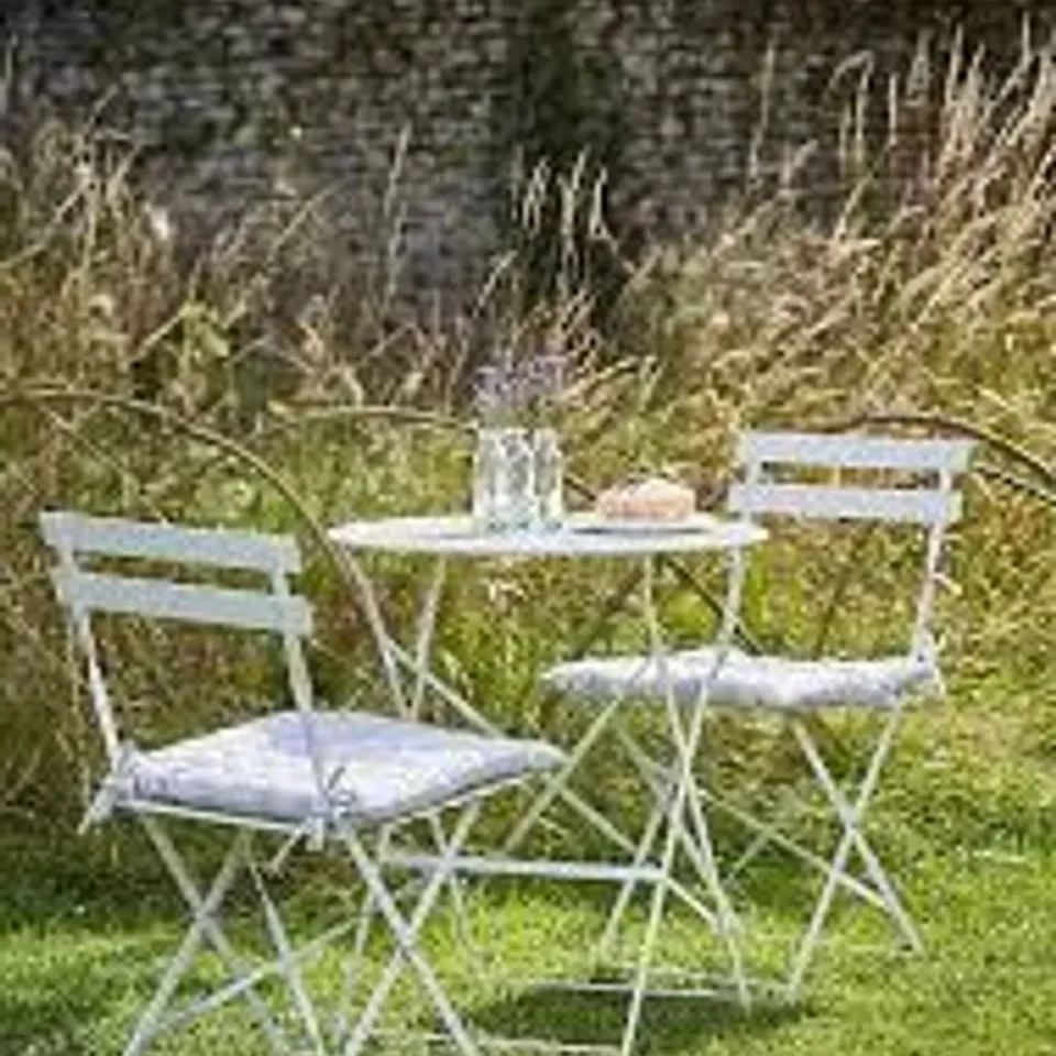 RIVE DROITE BISTRO CHAIRS SET OF 2 CHALK POWDER COATED STEEL