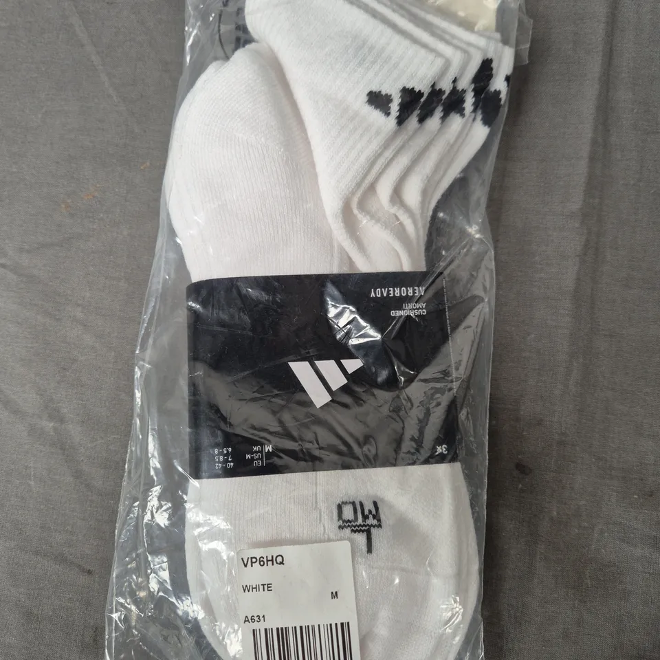 BAGGED ADIDAS CRUSHED AMORTI 3 PACK OF SOCKS - MEDIUM