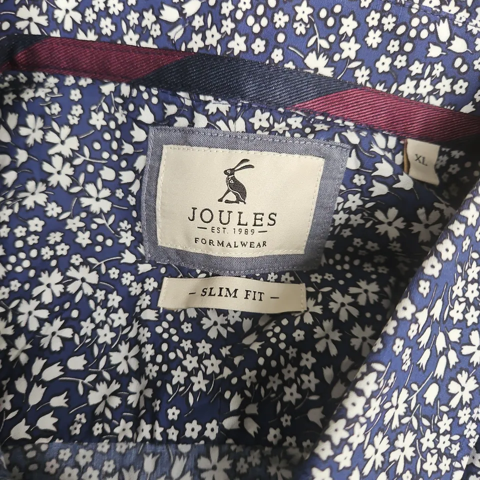 JOULES SLIM FIT FLORAL SHIRT IN BLUE/WHITE - XL