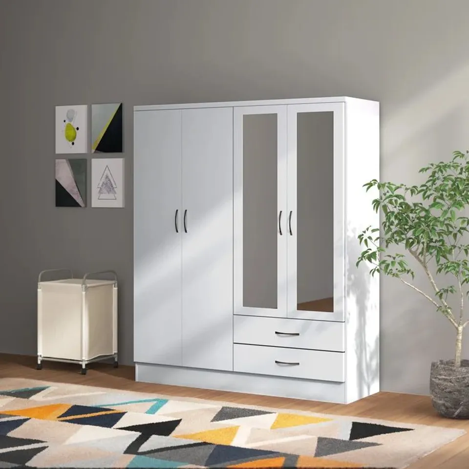 BOXED CASCIO 4 DOOR WARDROBE (1 OF 2 BOXES ONLY)