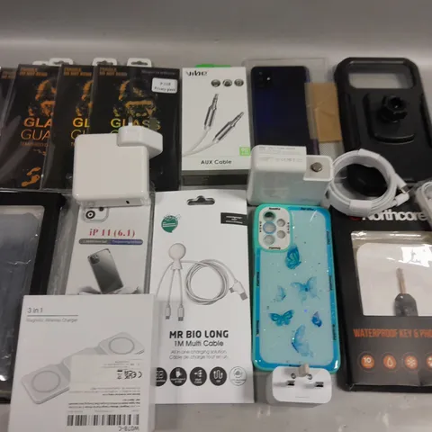 LOT OF ASSORTED MOBILE PHONE ACCESSORIES TO INCLUDE SCREEN PROTECTORS, CHARGERS AND CASES