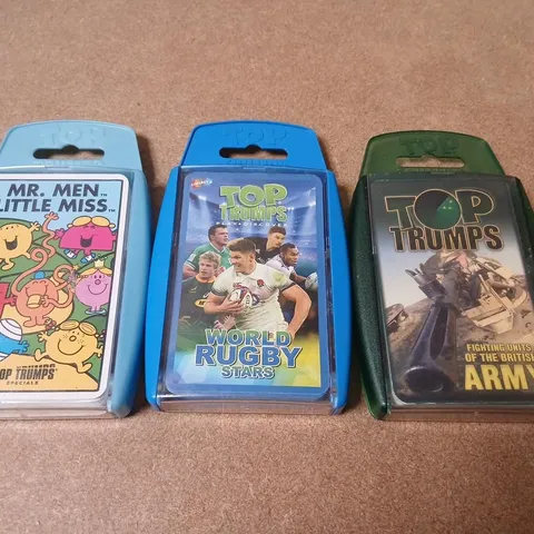 TOP TRUMPS CARD PACKS: MR. MEN LITTLE MISS, WORLD RUGBY STARS, TOP TRUMPS ARMY (3 PACK)