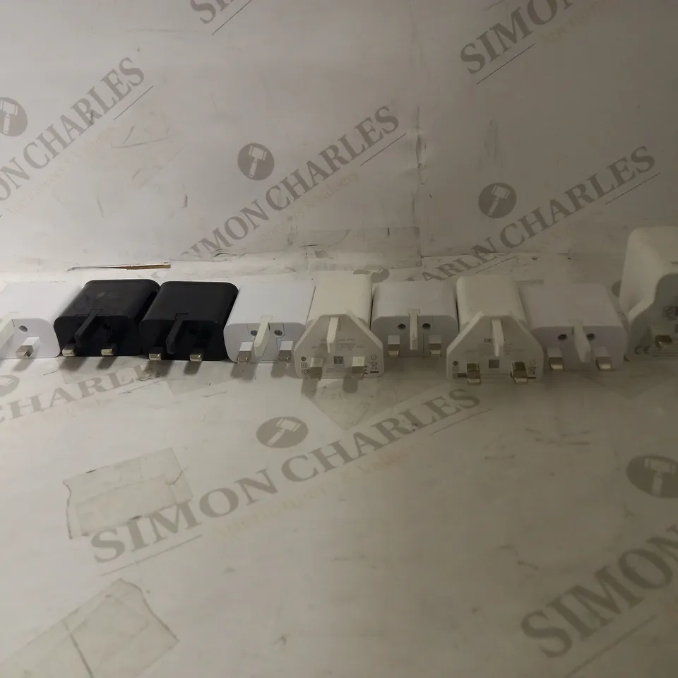 BOX OF ASSORTED PLUG ADAPTERS