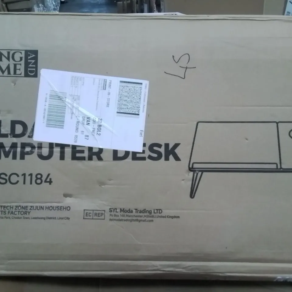 BOXED LIVING AND HOME FOLDABLE COMPUTER DESK