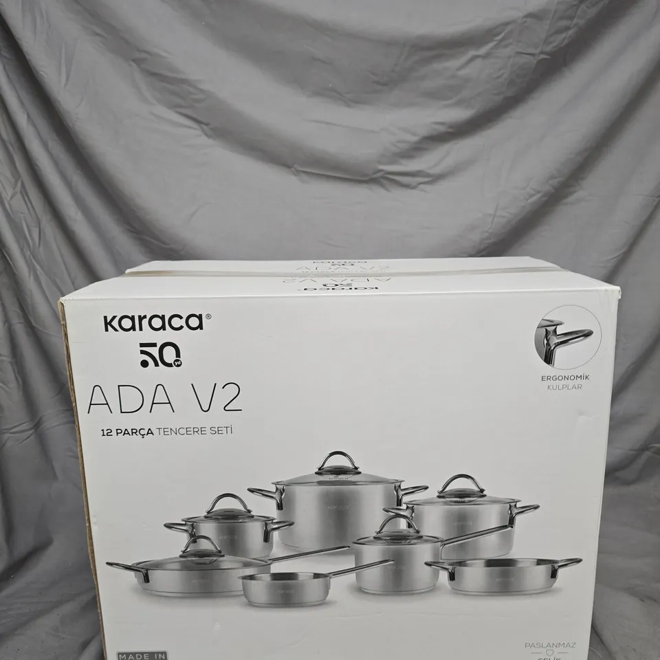 KARACA ADA V2 12-PIECE STAINLESS STEEL COOKWARE SET – BOXED