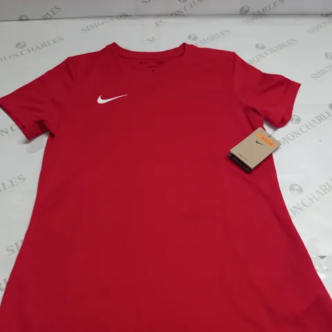 NIKE WOMENS RED CREW T-SHIRT - M