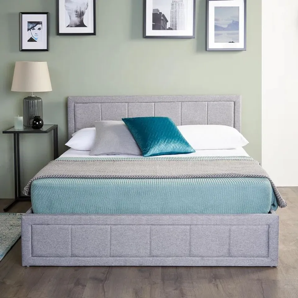 BOXED ETHREDGE UPHOLSTERED OTTOMAN BED  (2 BOXES)